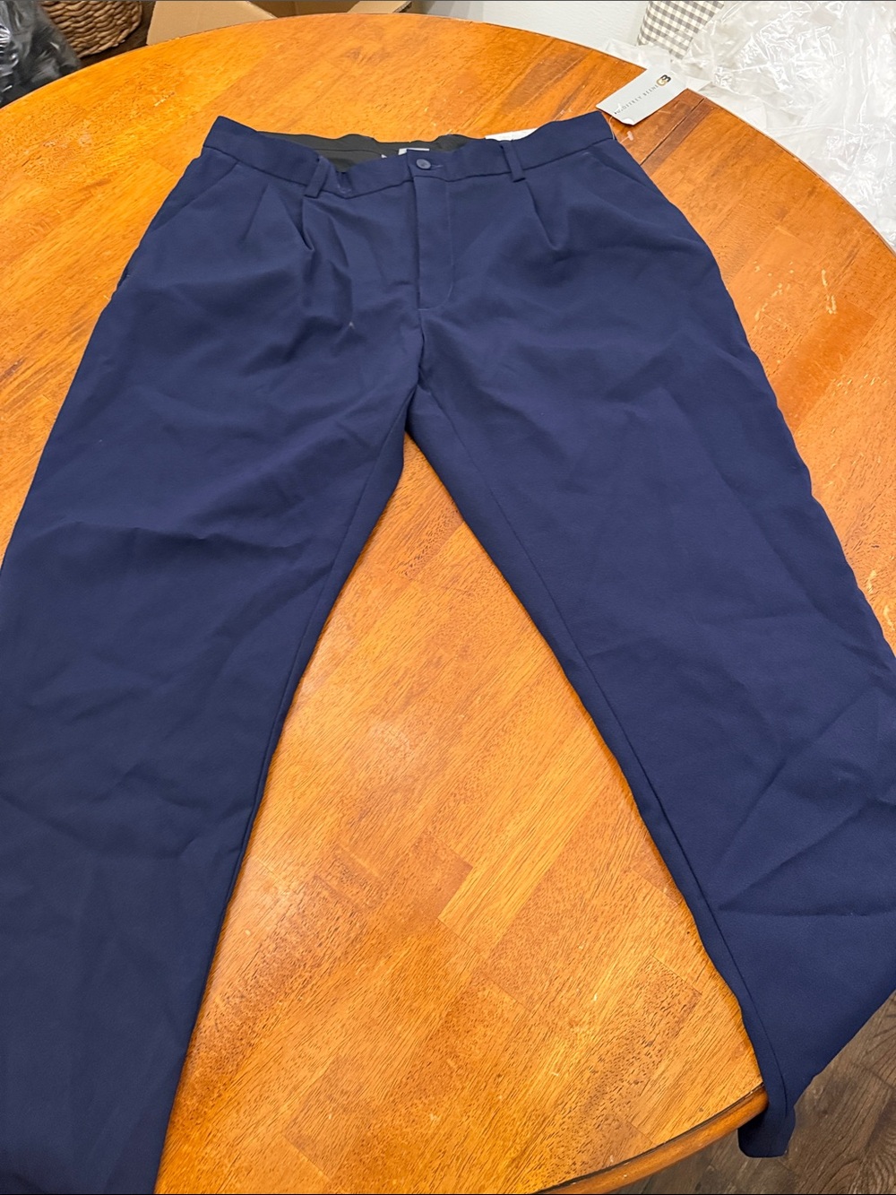 Geoffrey Beene Navy Pleated Dress Pants 36x32